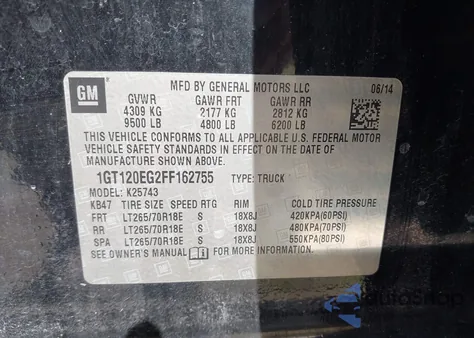 2015 GMC Sierra 2500Hd Denali из США, поврежденный, VIN 1GT120EG2FF162755